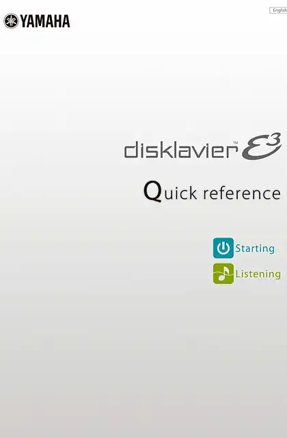 yamaha雅马哈Disklavier E3 Quick Reference